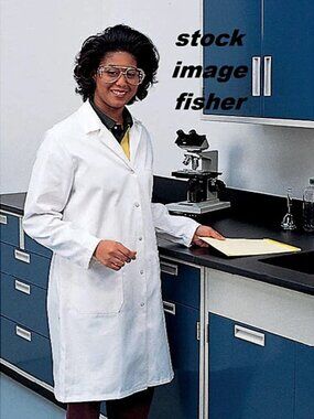 Fisher Medical 3 Pocket Snap Front Poly Cotton Lab Coat Size Medium